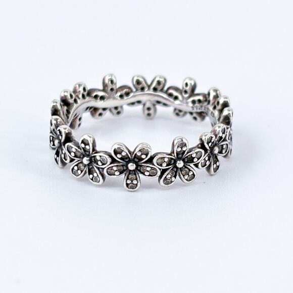 Vintage Pandora Sterling Silver Dazzling Daisy Meadow Ring Size 6 - Picture 4 of 7